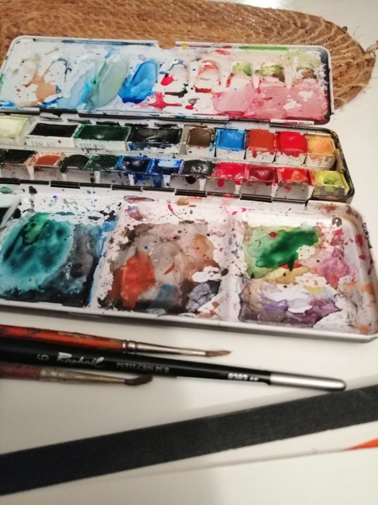 Palette d'aquarelle : cartes personnalisée, tableaux, invitations sur-mesure...