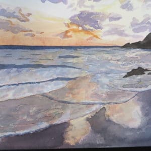 soleil couchant sur la plage