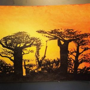 route des Baobabs au soleil couchant