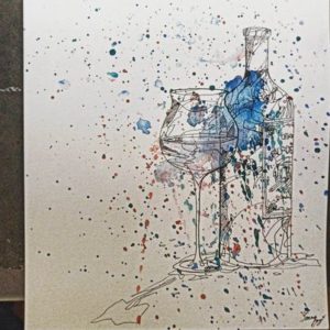 Bouteille de vin en splash